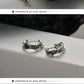 F.I.N.S S925 Sterling Silver Irregular Shaped Hoop Earrings Enamel Zircon Small Piercing Ear Buckles Retro Old Fine Jewelry