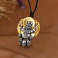 S925 Silver Pendant Necklace, Vintage Gold Flame Skull Men's Garuda Bird Chain, Gothic Statement Jewelry Gift for Men