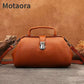 MOTAORA Women's Vintage Genuine Leather Crossbody Messenger Bag with Phone Pocket, Zipper Pockets & Buckle Closure
