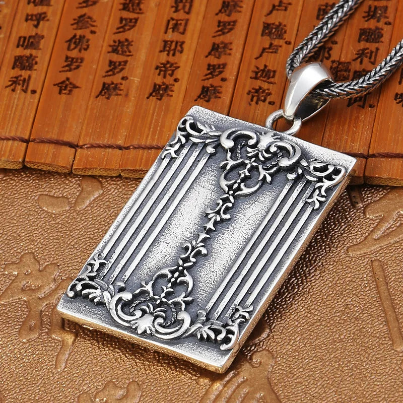 S925 sterling silver trendy retro creative personality poker card K pendant men's Thai silver punk style skull pendant