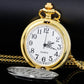 Antique Steampunk Train Engraved Quartz Pocket Watch Half Hunter Fob Chain Watches Men's Accessories Best Pendant Gift