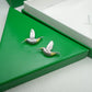 European and American retro new style Feigeo silver and gold diamond stud earrings