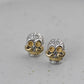 Real S925 Silver Jewelry Retro Thai Fashion Punk Style Long Beard Skull Earrings for Men
