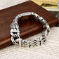 BOCAI NEW S925 Sterling Silver Vintage Personality Peace Pattern Buckle Men's Bracelet