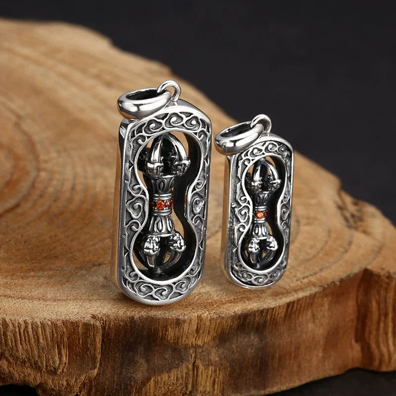 Pendant 100% 925 Sterling Silver 925 Rotatable Vajra Luxury High Quality Jewelry Silver 2025 Trend Man Necklaces For Women P12