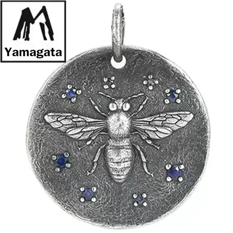 Necklace Pendant Pure 925 Sterling Silver Insects Bee Blue Gemstone Luxury Brand Jewelry Man Woman 2025 St Valentine Day Gift P5