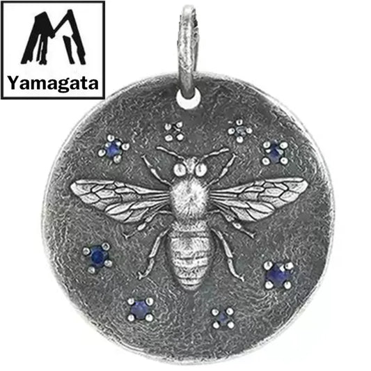 Necklace Pendant Pure 925 Sterling Silver Insects Bee Blue Gemstone Luxury Brand Jewelry Man Woman 2025 St Valentine Day Gift P5