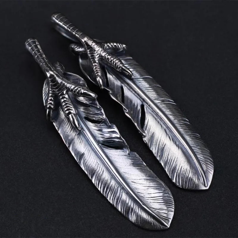 Pendant 100% Sterling Silver 925 Feather Eagle's Claw Luxury Jewellery Woman Man 2025 New Trend High Quality Necklace Pendant P3