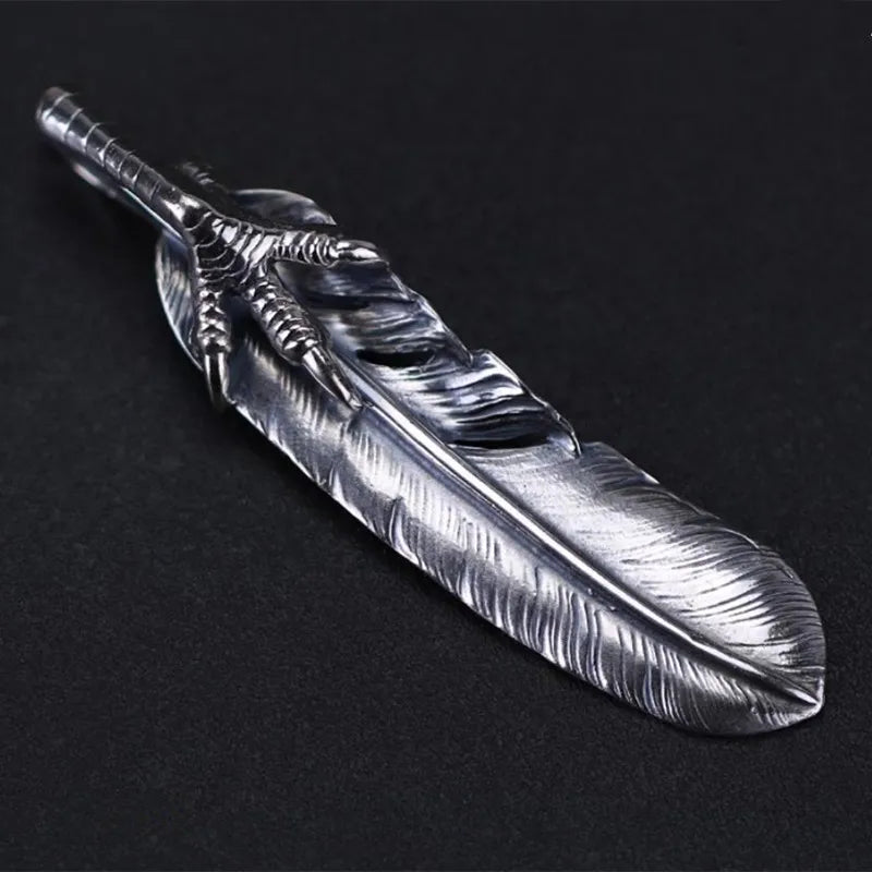 Pendant 100% Sterling Silver 925 Feather Eagle's Claw Luxury Jewellery Woman Man 2025 New Trend High Quality Necklace Pendant P3