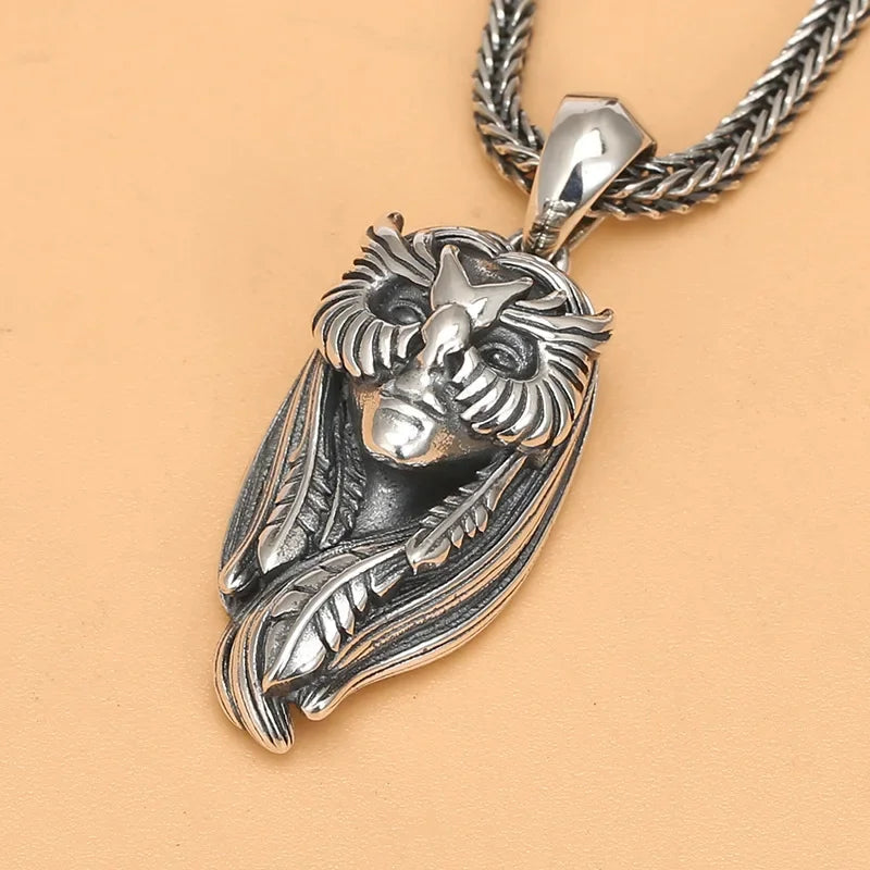 S925 Sterling Silver Charms Pendants for Women Men New Fashion Original Design Retro Cat-mask Punk Jewelry Wholesale