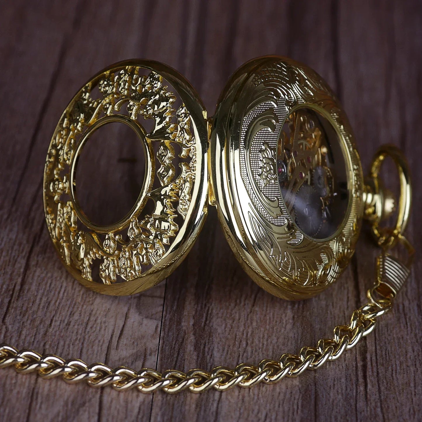 Antique Hand Wind Fob Watch For Men Women Gold Fashion Luxury Vintage Mechanical Pocket Watch Personalised Hollow Skeleton