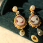 Factory Sales 925 Silver Inlay German Cameo Eardrops Agate Relief Retro Minority Design Antique Style