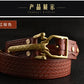 Cavalry genuine copper buckle belt, hand strap Cavalry men's casual pants belt 100% cowhide genuine leather men's denim belt