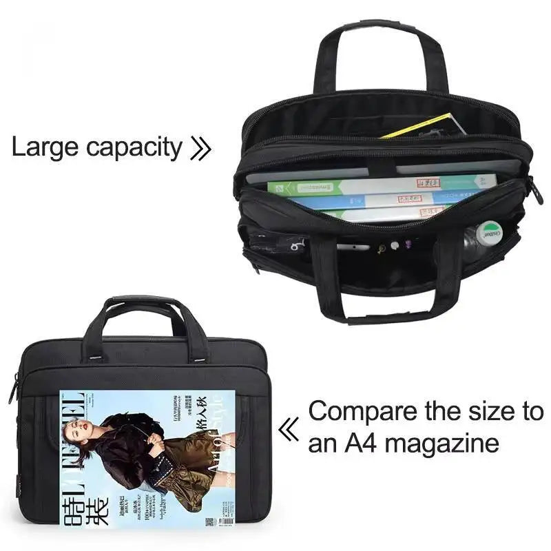 15.6" Laptop Bag Large Capacity Waterproof Business Briefcase Messenger Shoulder Bag for Men Women Travel Work Office Commuter