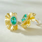 Retro 925 Sterling Silver Stud Earrings for Women with 4*6mm Green Paraiba Tourmaline Gemstone Wedding Party Fine Jewelry Gifts
