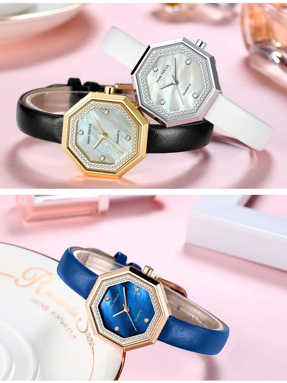 MINI FOCUS 0304 Brand Fashion Women Quartz Watch Luxury Leather Strap Waterproof Casual Girls Wristwatch Elegant Ladies Watches