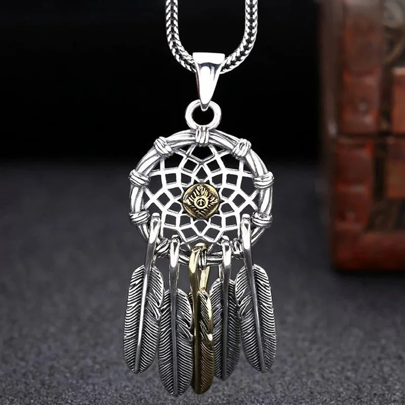Necklace Pendant Real Sterling Silver 925 Indian Feather Luxury High Quality Jewelry 2025 Trend Man Necklace Woman New In P16