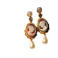 Factory Sales 925 Silver Inlay German Cameo Eardrops Agate Relief Retro Minority Design Antique Style