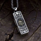 BOCAI NEW S925 Sterling Silver Retro Personality Yellow God Of Wealth Harmonica Pendant