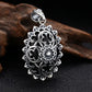 925 Sterling Silver Flower Pendant Thai Silver Antique Finish Vintage Boho Chic Jewelry