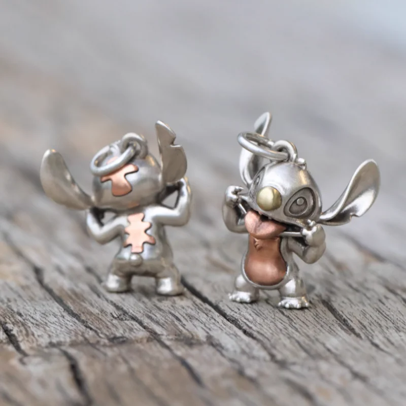 BOCAI Original S925 Sterling Silver Stitch Star Baby, cute Cartoon Pendant for Men and Women Couple Sweater Chain Birthday Gift