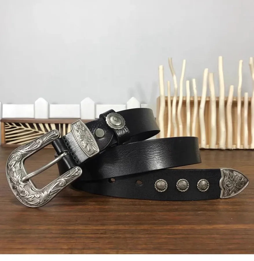 Women Leather Belt Fashion Belt Women Europe and the retro style Belt Female Brand Waistband Vintage belt 2.8cm