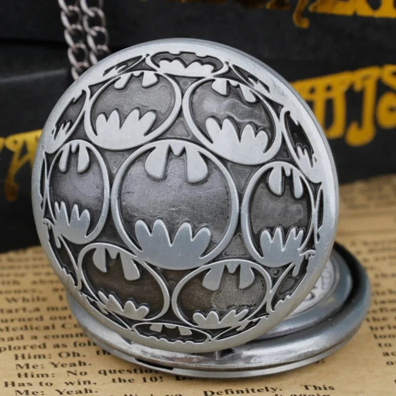Antique Grey Quartz Necklace Pocket Watch Souvenir Pendant Watches Unique Gifts Unisex Fob Clock for Children Women Men