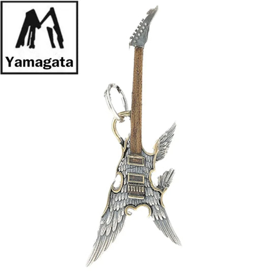 Necklace Pendant Real 925 Sterling Silver Feather Wings Music Guitar Luxury Brand Fine Jewellery Woman Man 2025 Love Gift P79