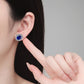 New blue sapphire earrings s925 pure silver sunflower ear jewelry set vintage high-end jewelry moissanite wedding jewelry