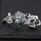 s925 sterling silver ornament retro personality all match trendy fashion Thai silver domineering lion's head bracelet for men