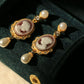 Factory Sales 925 Silver Inlay German Cameo Eardrops Agate Relief Retro Minority Design Antique Style