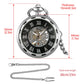 Open Face Roman Numerals Display Mechanical Hand Winding Pocket Watch Elegant Fashion Antique Manual Pocket Clock Gift for Male