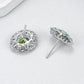 S925 Sterling Silver Studs Earring for Women Peridot Micro Inlay Zirconl Palace Style Ear Studs Fashion Jewelry Wholesale