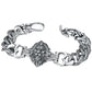 s925 sterling silver ornament retro personality all match trendy fashion Thai silver domineering lion's head bracelet for men