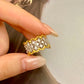 Italian Medieval-style Retro Color-blocked Lace Ring Earrings S925 Silver Gold Plated