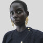 European and American Fashion Trends Retro Heavy Industry Enamel Craftsmanship Natural Stone Inlaid Keyhole Earrings Gold Silver
