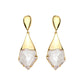 European and American vintage metal fashion French women multi-faceted cut zircon heavy texture gold and silver earrings