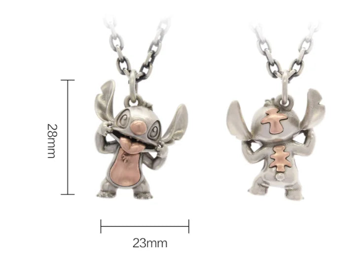 BOCAI Original S925 Sterling Silver Stitch Star Baby, cute Cartoon Pendant for Men and Women Couple Sweater Chain Birthday Gift