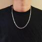 Daifuni 925 Sterling Silver Vintage Turkey Ethnic Style Fine Chain Necklace for Men Woman 6MM Hip-Hop Fashion Party Jewelry Gift