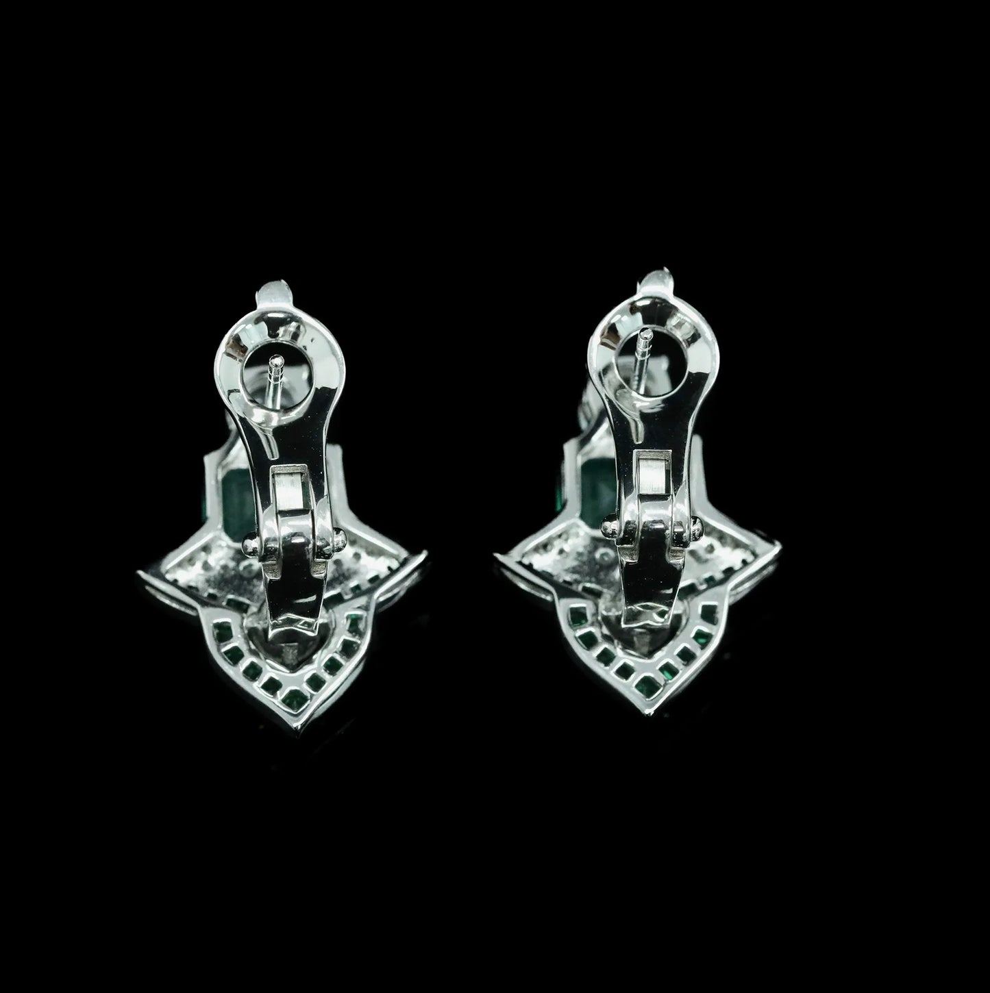 WUIHA Vintage 925 Sterling Silver Lab Sapphire Emerald High Carbon Diamonds Gemstone Ear Studs Earrings Fine Jewelry Wholesale