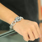 Ethnic style punk 925 sterling silver men's domineering tiger head bracelet wide face personalized trendy vine pattern vintage b