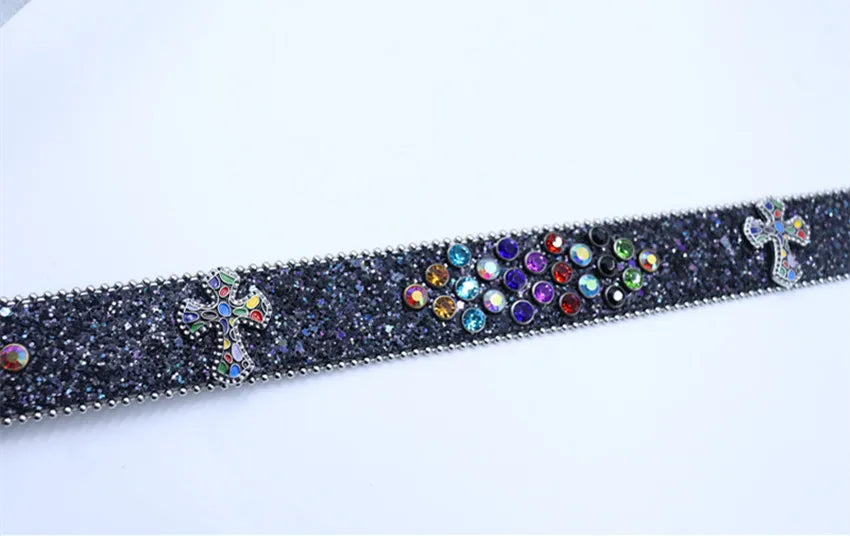 New Unisex Y2K Belt Shine Women Men Plus Size Punk Rhinestone Belt Crystal For Jeans Pants Gift