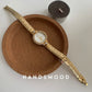 High Quality Brass Watch For Women's Quartz Vintage Luxury Band Antique Elegant 24K Gold Gold Women's Watch Medieval Style