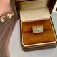 Italian Medieval-style Retro Color-blocked Lace Ring Earrings S925 Silver Gold Plated