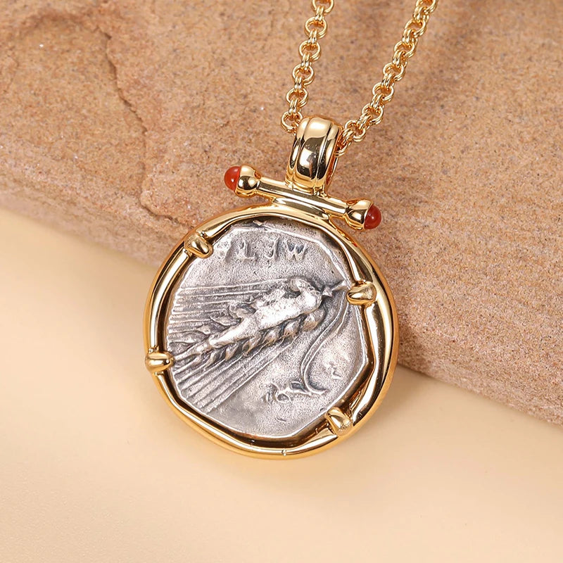 Demeter goddess of fertility vintage coin necklace