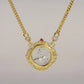 Retro Sterling Silver Necklace For Women's 925 Silver Electroplated 18K Gold Lion Red Treasure Ancient Coin Necklace
