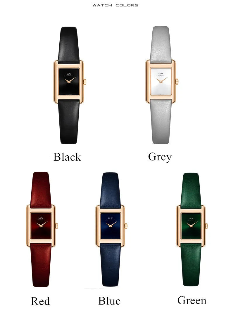 CARNIVAL Fashion Watch for Women Brand Luxury Ladies Square Leather Girls Quartz Wristwatches Waterproof Womens 2025 Reloj Mujer