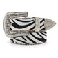 Unisex New Arrival Punk Style Leopard Zebra Print Rhinestone Belt With Alloy Buckle Y2K Belt For Men Women Faux Leather