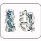F.I.N.S S925 Sterling Silver Irregular Shaped Hoop Earrings Enamel Zircon Small Piercing Ear Buckles Retro Old Fine Jewelry