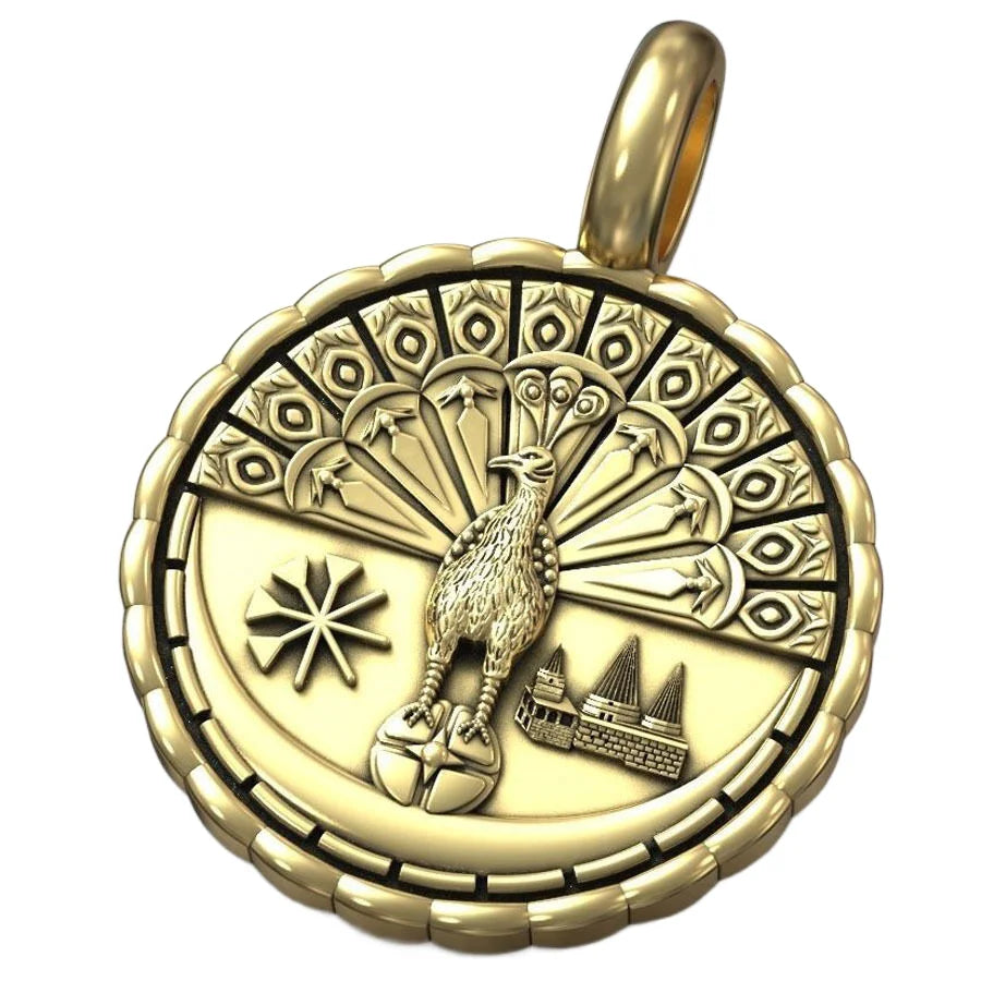 15g Yezidi Lalish Peacock Angel Art Relief Pendant Customized 925 SOLID STERLING Silver High Trendy